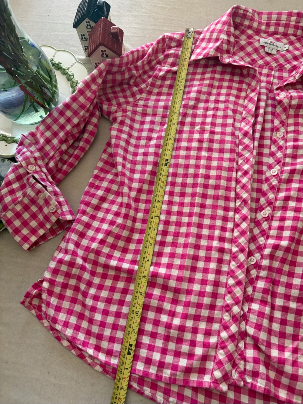 Vineyard Vines Pink and White Gingham Button-Down Shirt - Picture 6 of 9